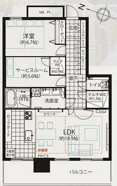 キャピタルマークタワー 37階階 間取り