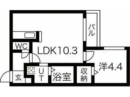 ハルエクセレント(1LDK/3階)の間取り写真