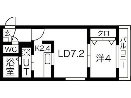 DEER COURT(1LDK/2階)の間取り写真