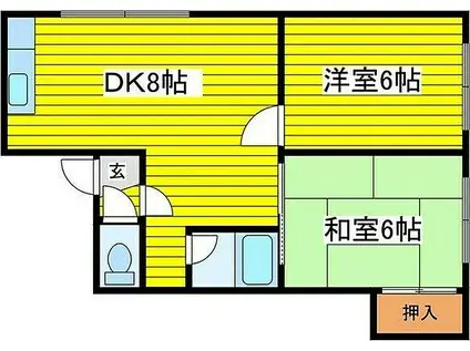 HOUSE18(2DK/3階)の間取り写真