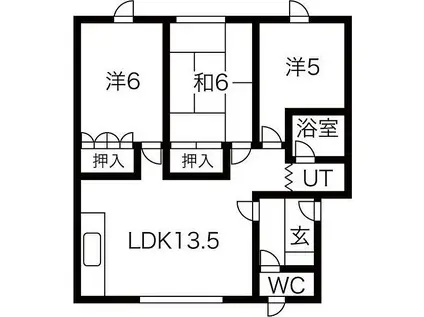 SUNSHINEハイツ(3LDK/3階)の間取り写真