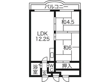 ENDLESS三井西岡(2LDK/4階)の間取り写真