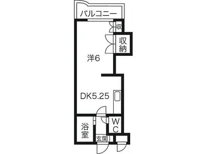 ENDLESS三井西岡(1DK/1階)の間取り写真