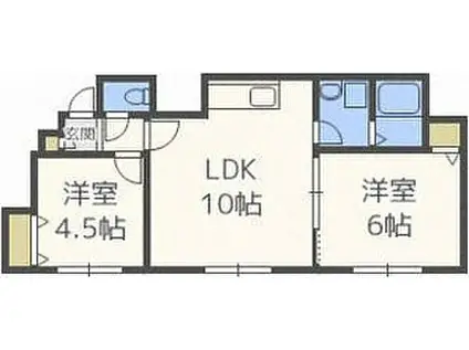 アイプラスヒラギシ(2LDK/3階)の間取り写真