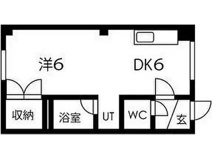 ROYAL HEIGHTS南平岸A(1DK/2階)の間取り写真