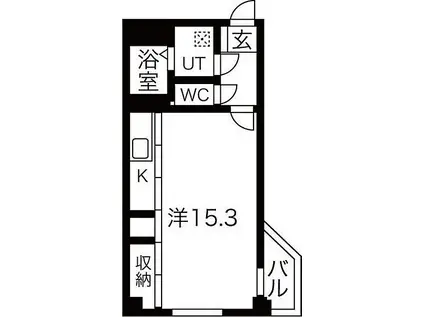 レーベンBILL(ワンルーム/4階)の間取り写真