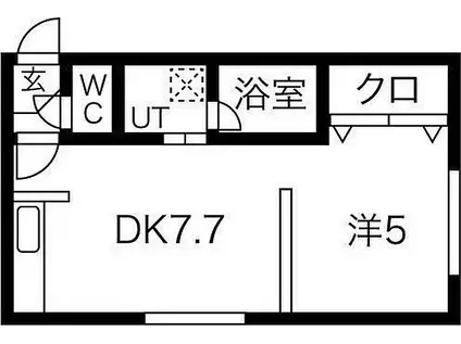 エムエスピー722弐番館(1DK/1階)の間取り写真