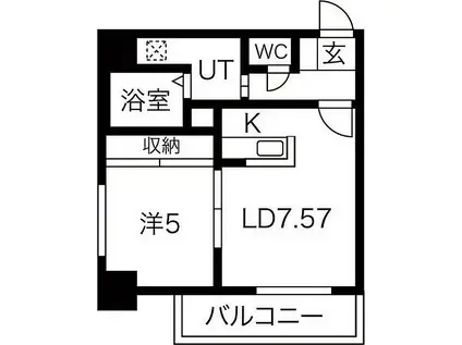 パルティーレHIRAGISHI(1LDK/9階)の間取り写真