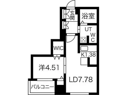 レガーロ菊水二条(1LDK/10階)の間取り写真