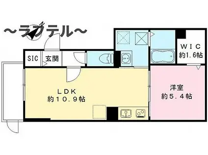 西武新宿線 新所沢駅 徒歩5分 3階建 築3年(1LDK/1階)の間取り写真