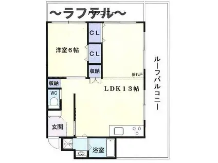 レヂオンス新所沢(1LDK/3階)の間取り写真