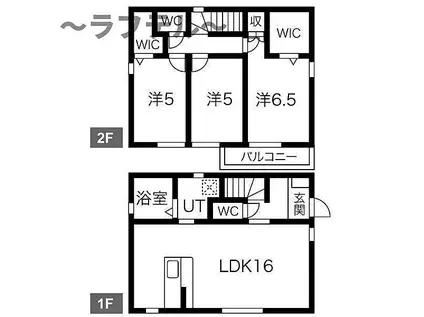 西武狭山線 下山口駅 徒歩6分 2階建 築9年(3LDK)の間取り写真