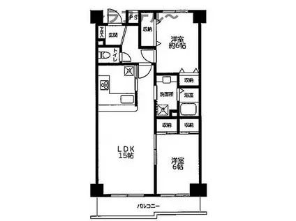セジュール東所沢(2LDK/1階)の間取り写真