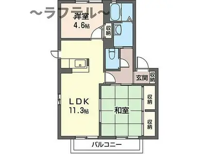 シェーンプラッツ(2LDK/1階)の間取り写真