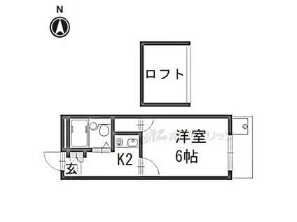 大和高田第17マンション(1K/2階)の間取り写真