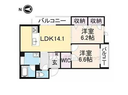 近鉄橿原線 筒井駅(奈良) 徒歩8分 3階建 新築(2LDK/2階)の間取り写真
