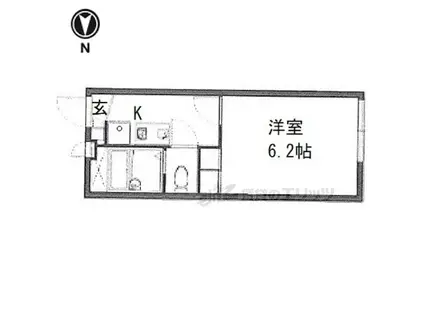 JR桜井線 京終駅 徒歩25分 2階建 築20年(1K/2階)の間取り写真