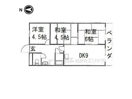 三愛マンション(3LDK/5階)の間取り写真