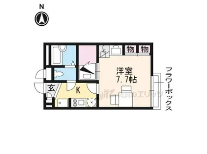 レオパレスシュークル 大和桜井(1K/1階)の間取り写真