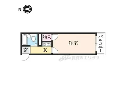 リファインコート八木西(1K/2階)の間取り写真