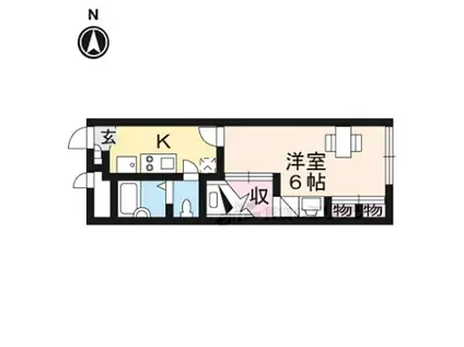 近鉄橿原線 西ノ京駅 徒歩22分 2階建 築20年(1K/2階)の間取り写真
