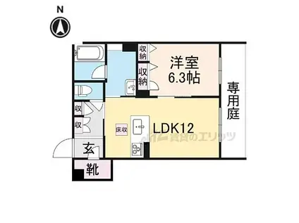 シャーメゾン ルクール(1LDK/1階)の間取り写真