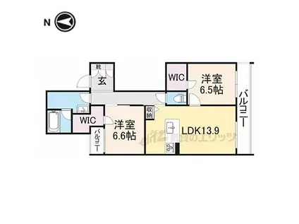 シャーメゾン ルクール(2LDK/2階)の間取り写真