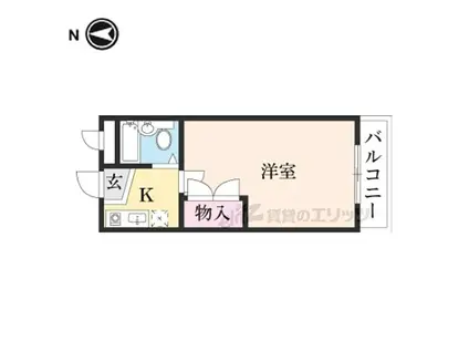 リファインコート八木西(1K/2階)の間取り写真