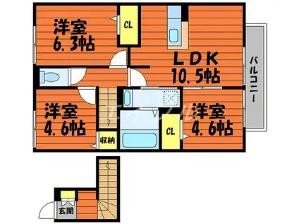 D-ROOM141(3LDK/2階)の間取り写真