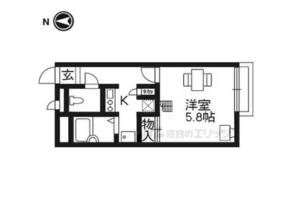 レオパレスアムール(1K/2階)の間取り写真