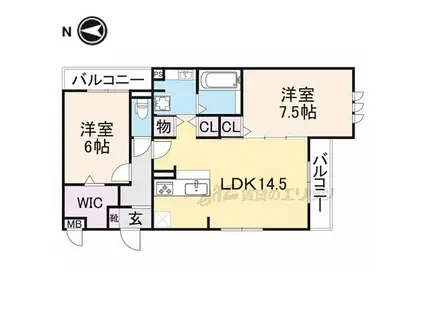JR関西本線 奈良駅 徒歩7分 3階建 築7年(2LDK/1階)の間取り写真
