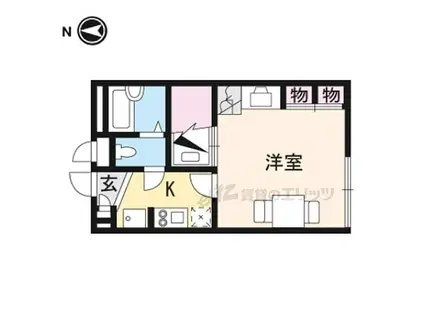 JR和歌山線 香芝駅 徒歩8分 2階建 築17年(1K/1階)の間取り写真