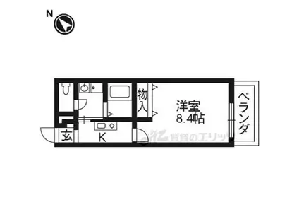 京阪本線 樟葉駅 バス乗車時間：12分 東船橋バス停で下車 徒歩3分 2階建 築20年(1K/1階)の間取り写真