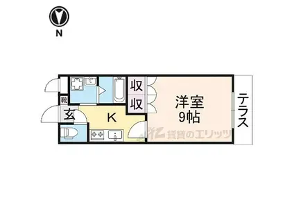 近鉄橿原線 田原本駅 徒歩15分 2階建 築21年(1K/1階)の間取り写真