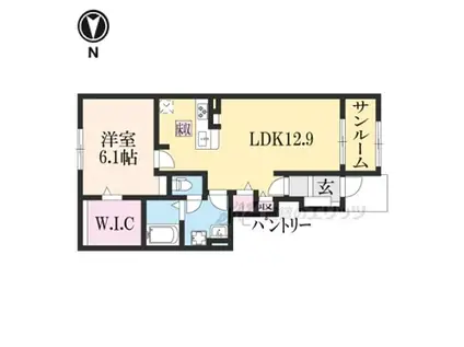 サンシャイン富堂IV(1LDK/1階)の間取り写真