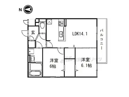 TIEDEUR(2LDK/2階)の間取り写真