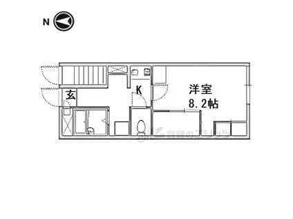 JR関西本線 大和小泉駅 徒歩16分 2階建 築20年(1K/1階)の間取り写真