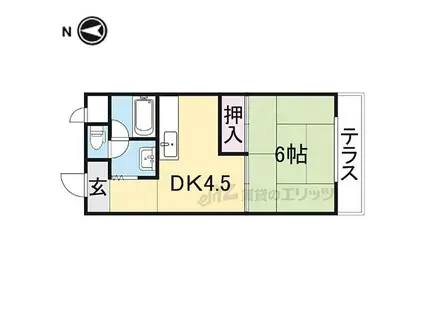 プレアール寝屋川緑町(1DK/1階)の間取り写真