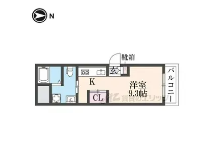 京阪本線 牧野駅 徒歩15分 3階建 築1年(ワンルーム/2階)の間取り写真