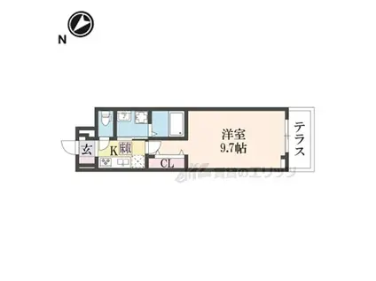 セレーノ東生駒C(1K/1階)の間取り写真