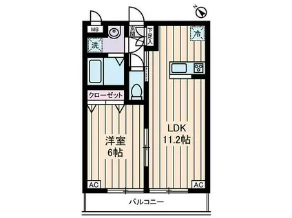 京王線 南平駅 徒歩2分 2階建 築16年(1LDK/2階)の間取り写真