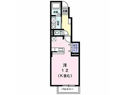 JR八高線 北八王子駅 徒歩8分 2階建 築18年(ワンルーム/1階)の間取り写真