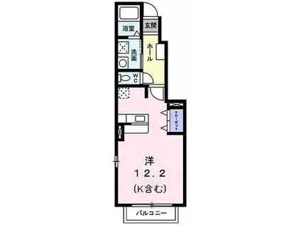 京王線 高幡不動駅 徒歩5分 2階建 築11年(ワンルーム/1階)の間取り写真