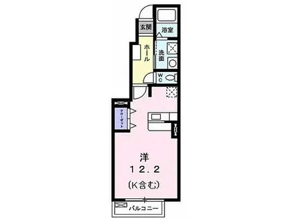 京王線 高幡不動駅 徒歩5分 2階建 築11年(ワンルーム/1階)の間取り写真