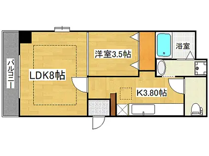 シャローム箱崎(1LDK/5階)の間取り写真