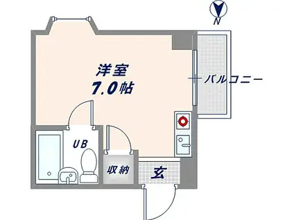 サニーハイム小若江(ワンルーム/1階)の間取り写真