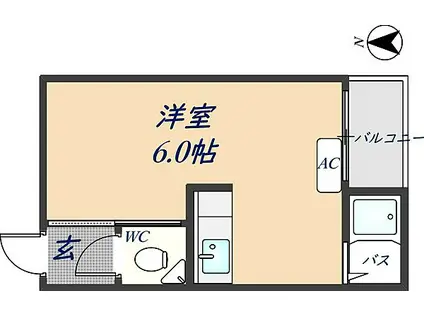 阪口マンション(ワンルーム/1階)の間取り写真