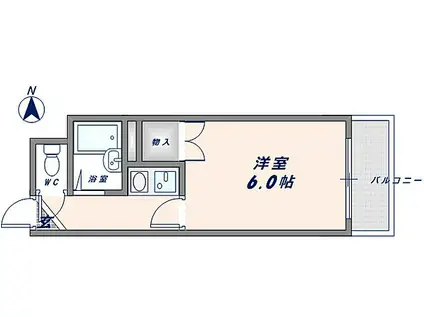 オーナーズマンション友井(1K/4階)の間取り写真
