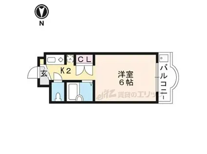 JR山陰本線 園部駅 徒歩12分 3階建 築27年(1K/3階)の間取り写真