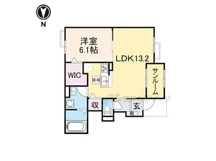 JR山陰本線 亀岡駅 徒歩13分 2階建 新築(1LDK/1階)の間取り写真